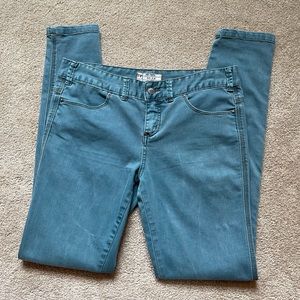 Free People Women’s 29 Faded Teal Mid-Rise Skinny Jeans